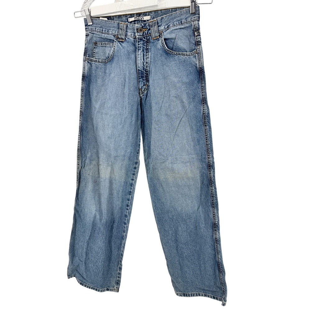 Mavi Max Jeans Mens 28x30 Blue Wide Leg Full Fit Skater Y2K ‎ baggy Grunge